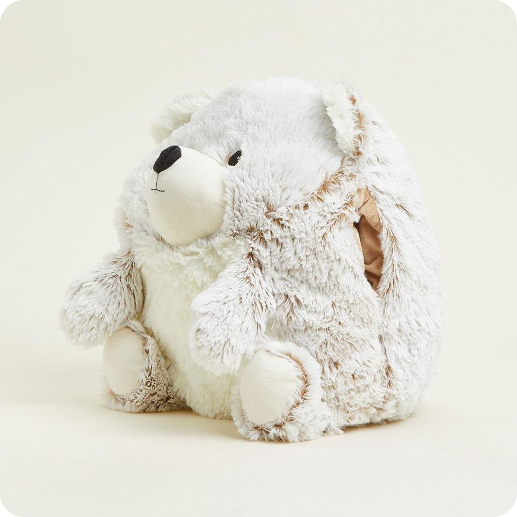A front view of the Warmies Supersized Bear with a soft, light-colored background.