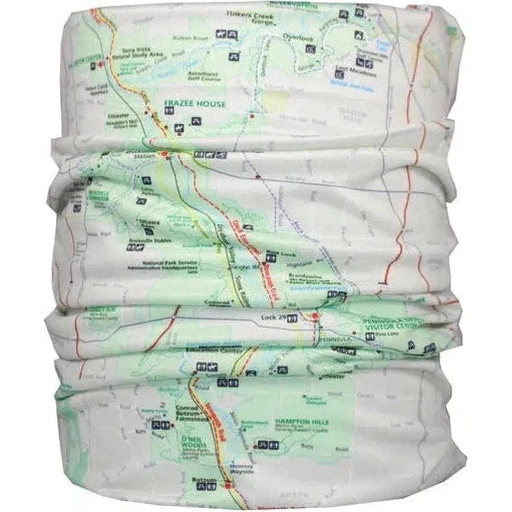 Wear a Map Cuyahoga Valley National Park Map Neck Gaiter-Accessories - Bandanas-Appalachian Outfitters
