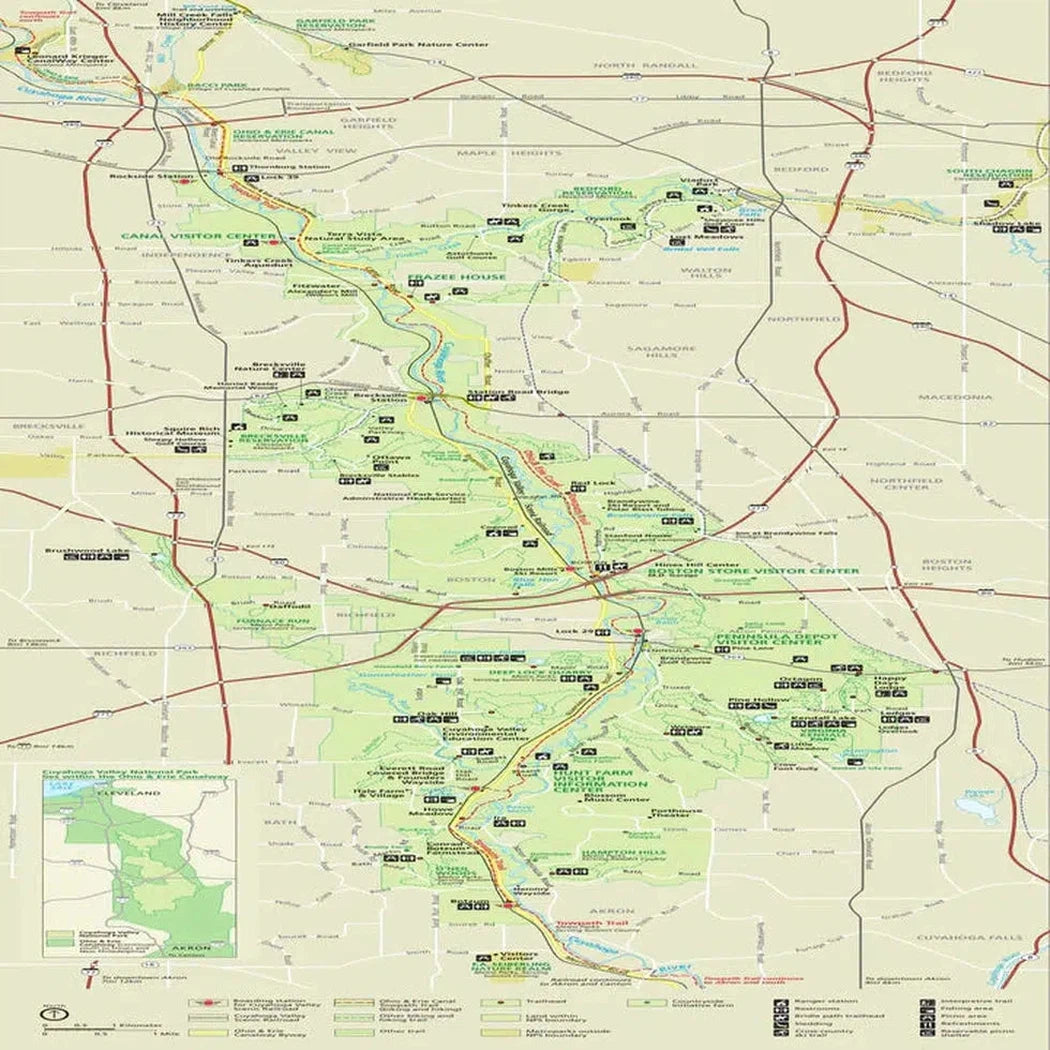 Wear a Map Cuyahoga Valley National Park Map Neck Gaiter-Accessories - Bandanas-Appalachian Outfitters