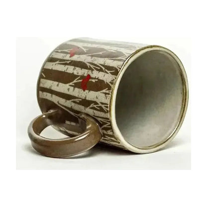 White Squirrel Clayworks Limited Birch Trees Chocolate Clay Handmade Ceramic 12oz Mug-Camping - Cooking - Dishware-Appalachian Outfitters
