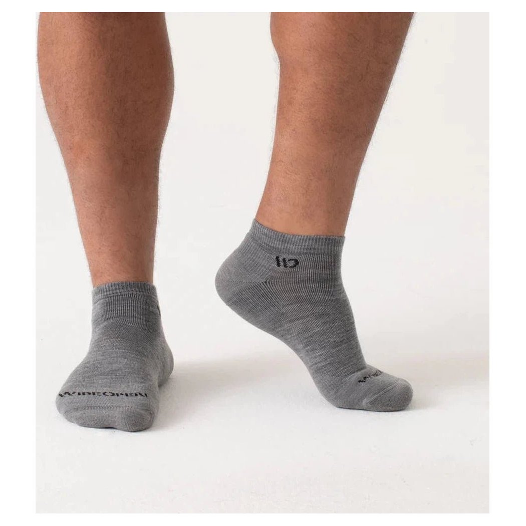Wide Open Men's Solid Midweight No Show Sock-Accessories - Socks - Men's-Light Gray-M-Appalachian Outfitters