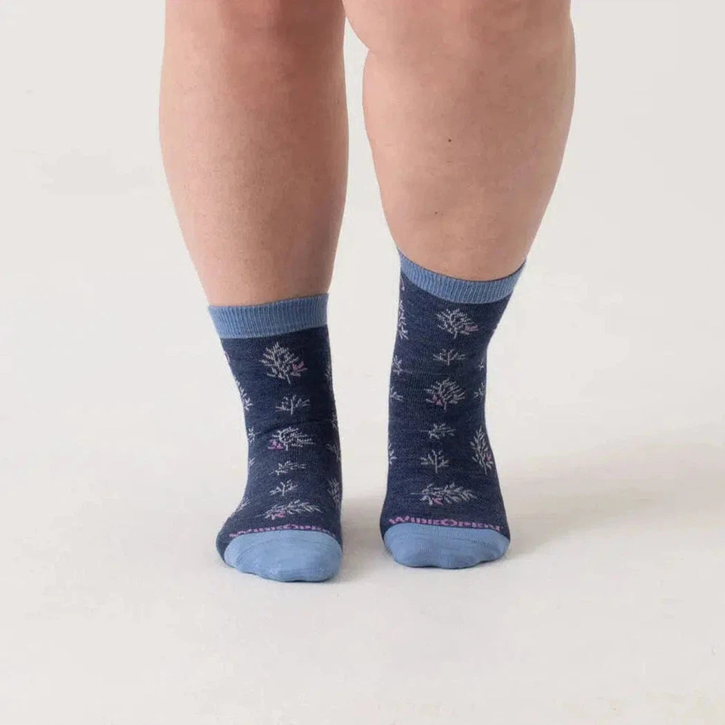 Wide Open Women's Foliage Lightweight Micro Crew Sock-Accessories - Socks - Women's-Denim-M-Appalachian Outfitters