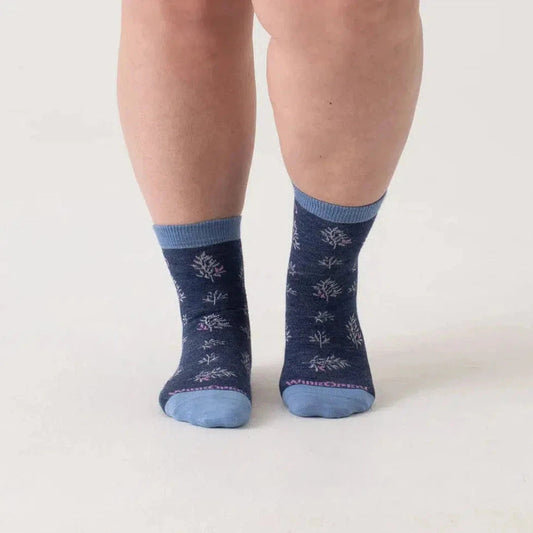 Wide Open Women's Foliage Lightweight Micro Crew Sock-Accessories - Socks - Women's-Denim-M-Appalachian Outfitters