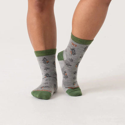 Wide Open Women's Foliage Lightweight Micro Crew Sock-Accessories - Socks - Women's-Light Gray-S-Appalachian Outfitters