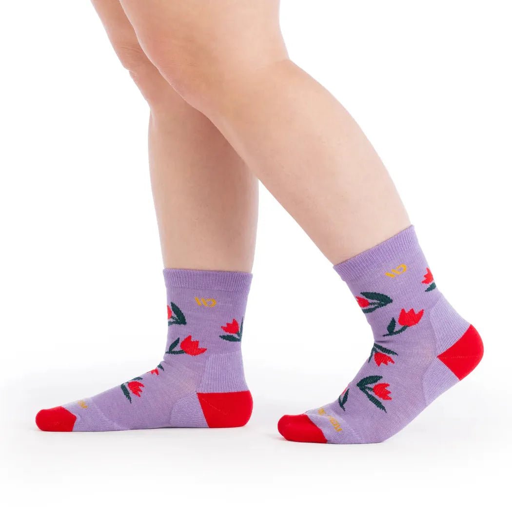 Wide Open Women's Full Bloom Cushioned Micro Crew Socks-Accessories - Socks - Women's-Tulip Purple-M-Appalachian Outfitters