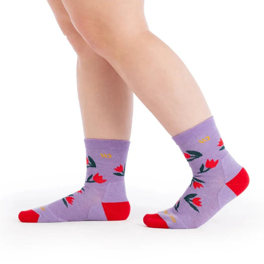 Wide Open Women's Full Bloom Cushioned Micro Crew Socks-Accessories - Socks - Women's-Tulip Purple-M-Appalachian Outfitters