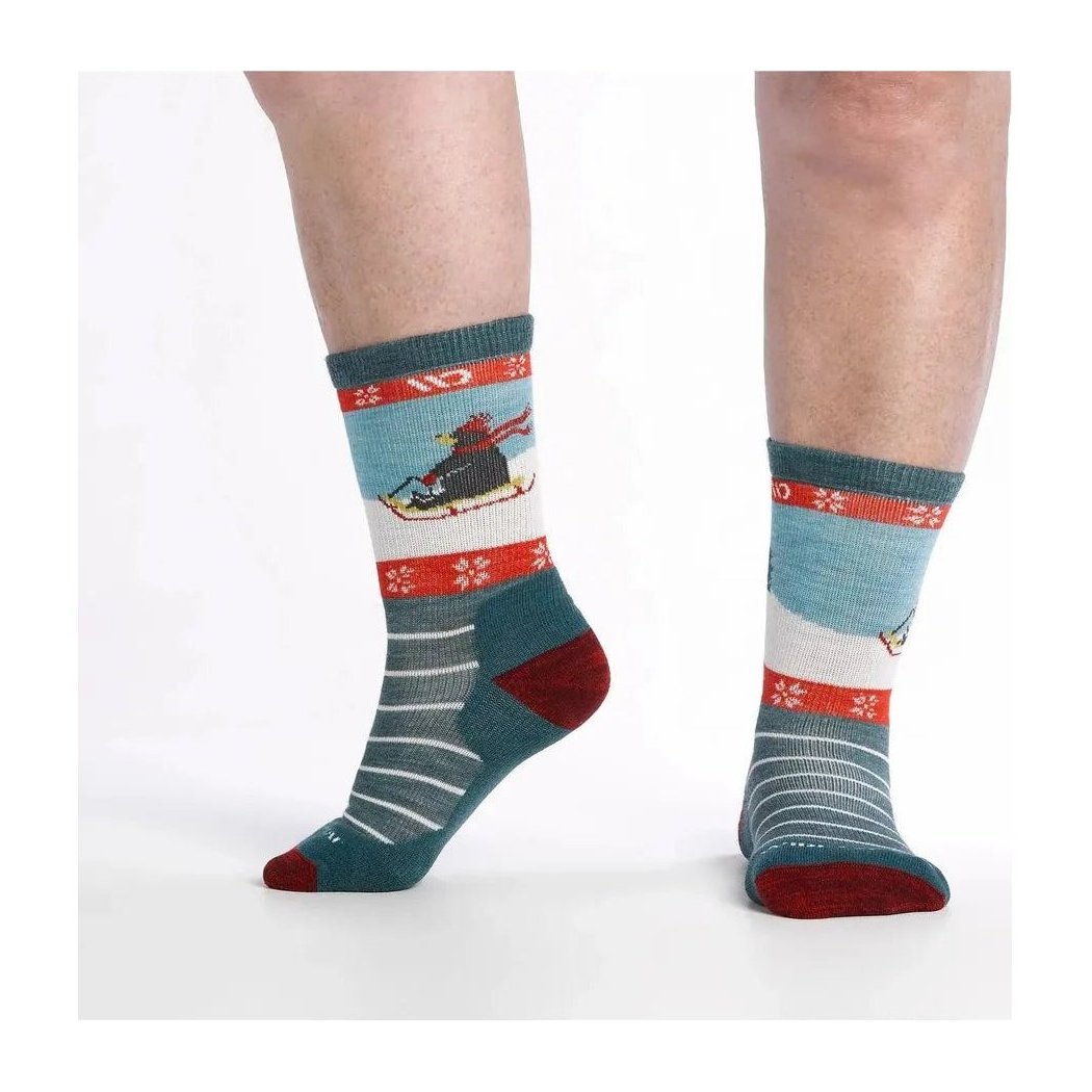 Wide Open Women's Sleigh All Day Midweight Micro Crew Sock-Accessories - Socks - Women's-Teal-S-Appalachian Outfitters