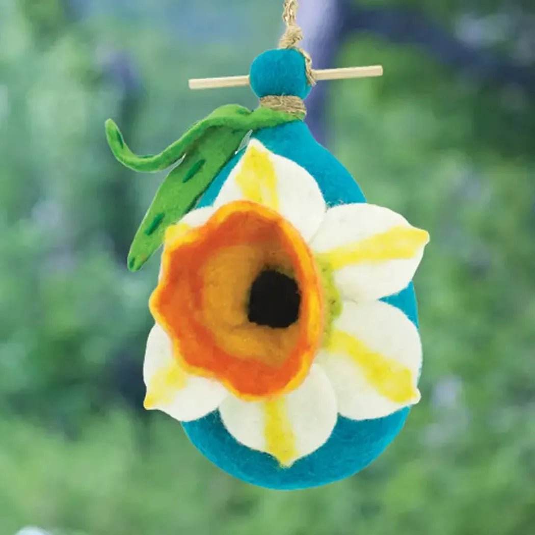 Wild Woolies Daffodil Birdhouse-Accessories - Novelty - Decor-Appalachian Outfitters