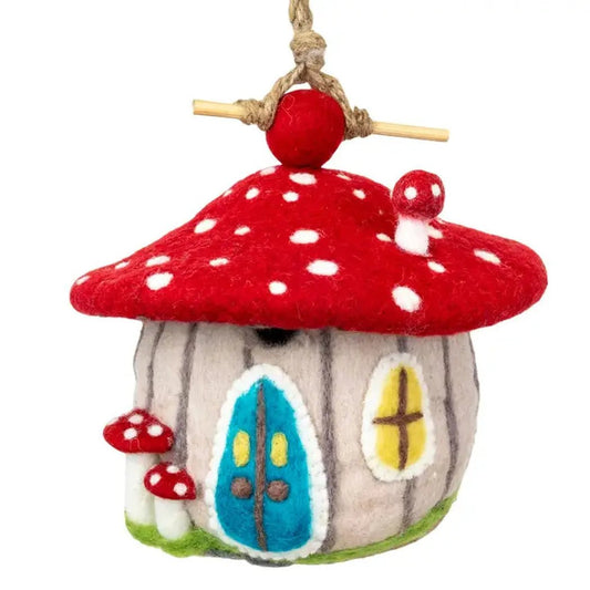 Wild Woolies Forest Mushroom Birdhouse-Accessories - Novelty - Decor-Appalachian Outfitters