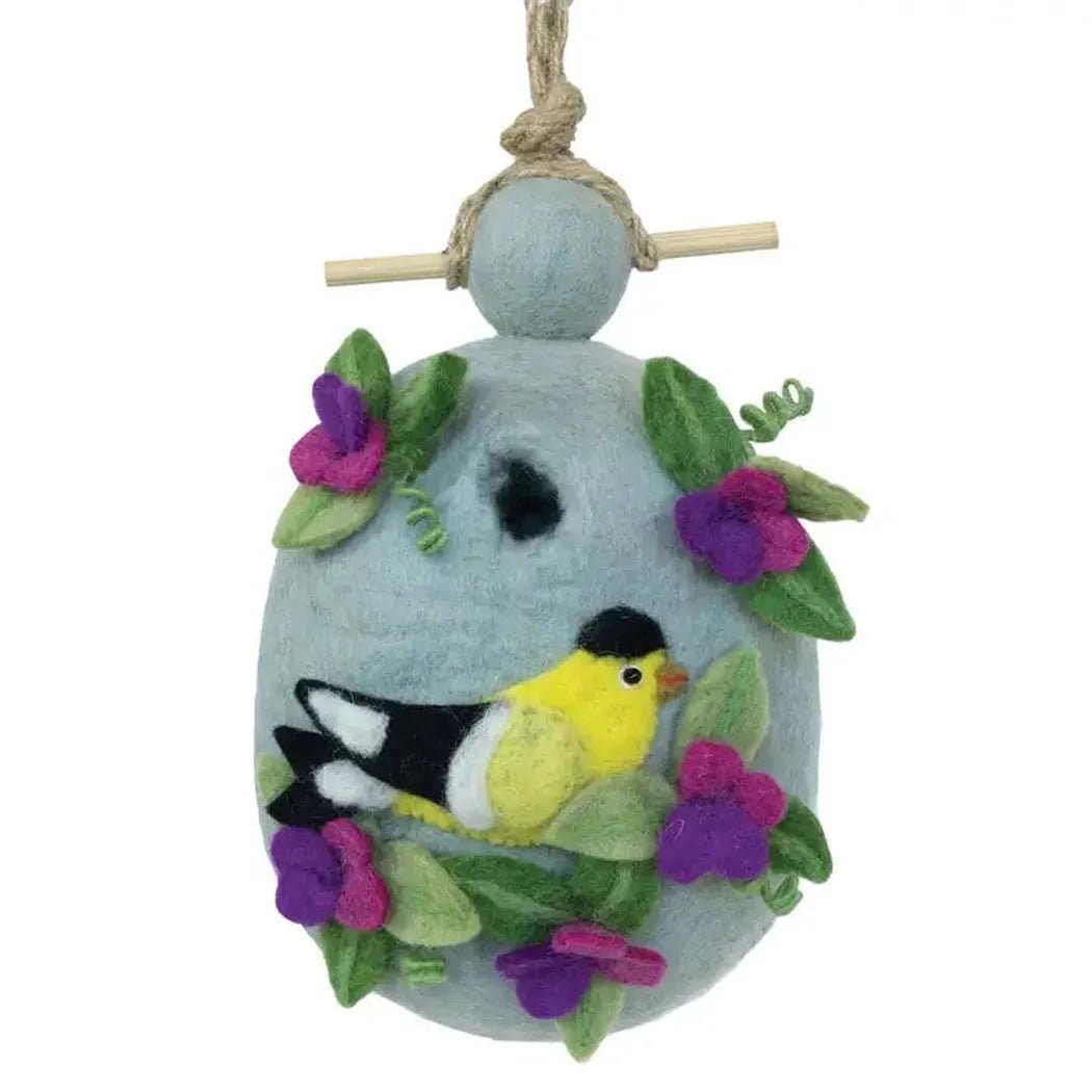 Wild Woolies Sweetpea Goldfinch Birdhouse-Accessories - Novelty - Decor-Appalachian Outfitters