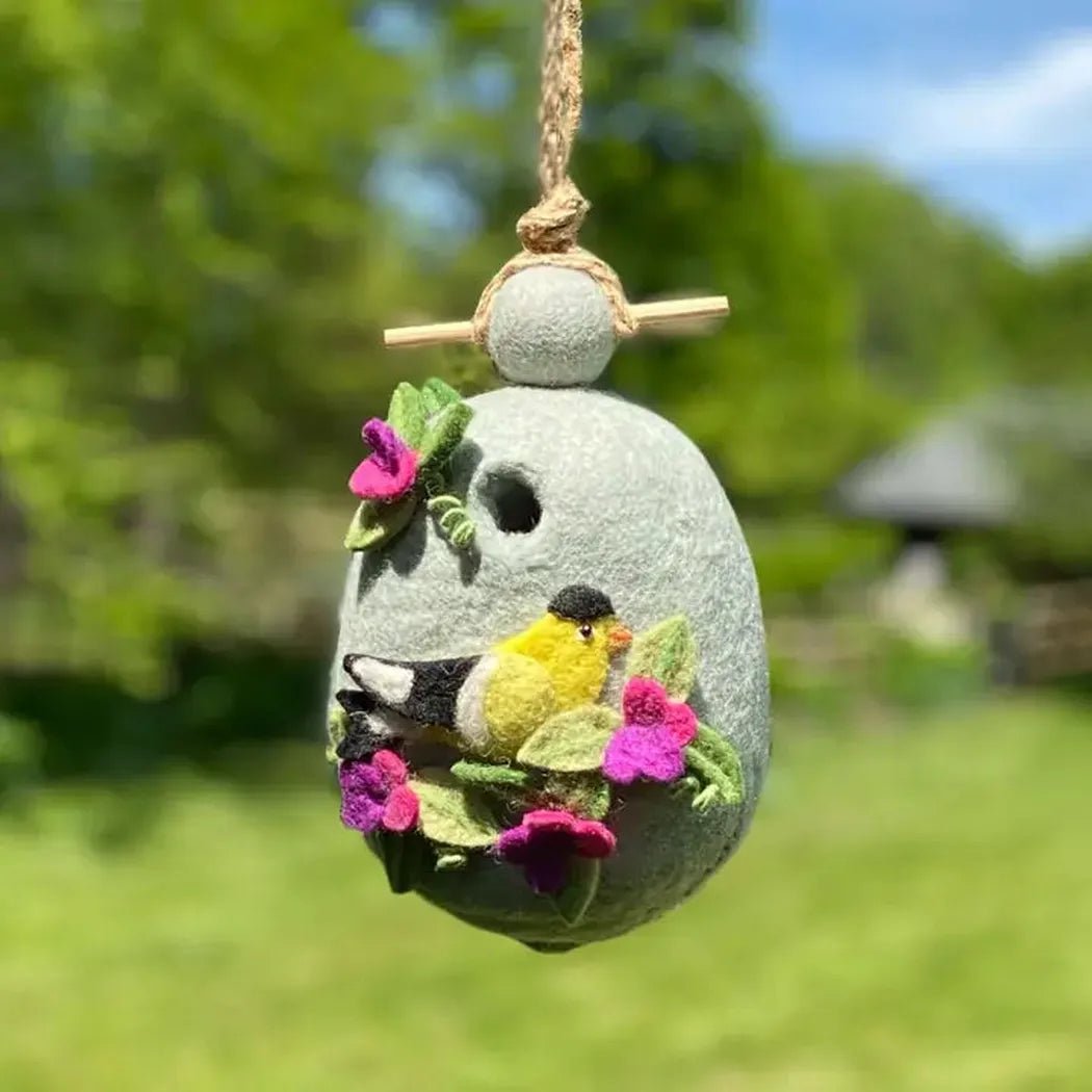 Wild Woolies Sweetpea Goldfinch Birdhouse-Accessories - Novelty - Decor-Appalachian Outfitters