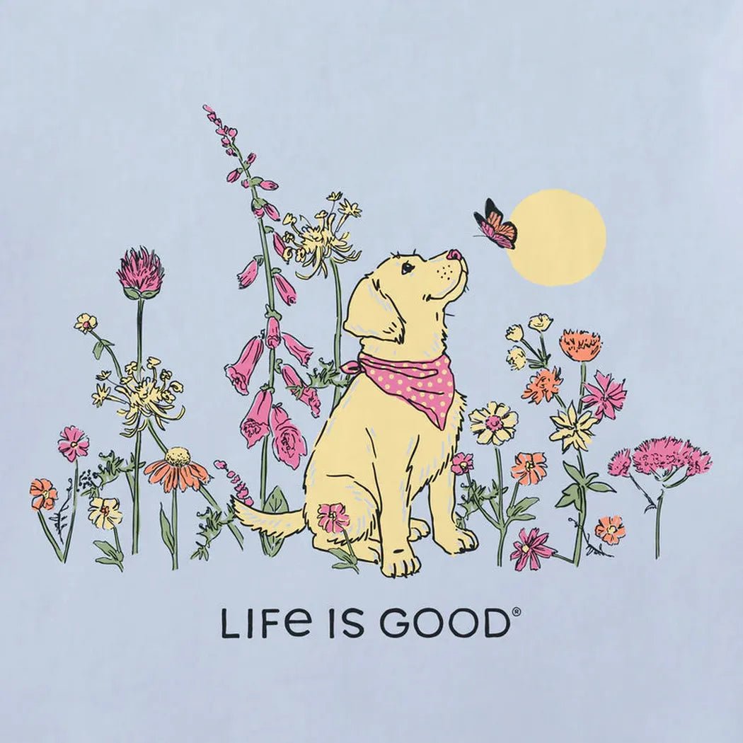 Women's Dog Among Wildflowers Short Sleeve Crusher-LITE Tee-Women's - Clothing - Tops-Appalachian Outfitters