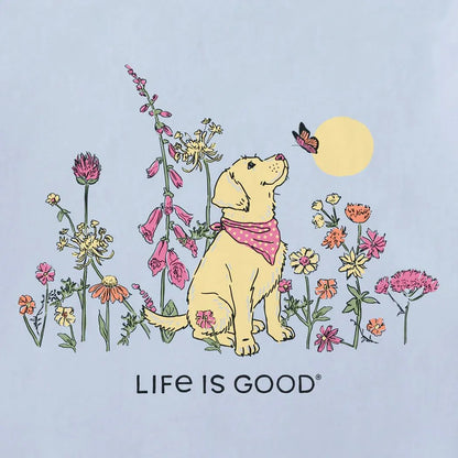Women's Dog Among Wildflowers Short Sleeve Crusher-LITE Tee-Women's - Clothing - Tops-Appalachian Outfitters